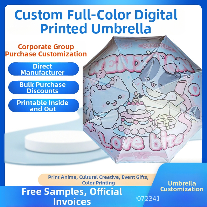 Διαφημιστική αναδιπλούμενη ομπρέλα με εκτύπωση λογότυπου και εξατομίκευση; 8 ακτινωτός σκελετός από σίδηρο, χειροκίνητο άνοιγμα-κλείσιμο, ύφασμα 190T με επικάλυψη βινυλίου, πλαστική λαβή