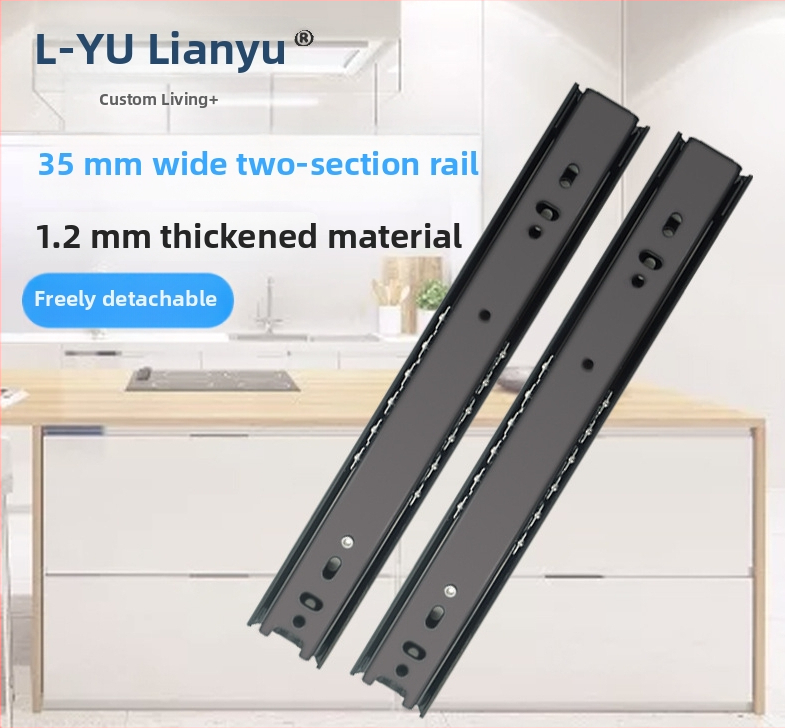 Dvojsekčná posuvná lišta pre klávesnice a zásuvky, oceľová s galvanizovanou povrchovou úpravou, model 3512