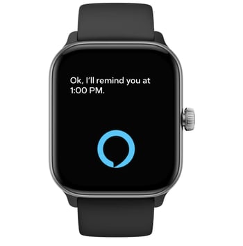 Ceas inteligent GTX10 cu asistent vocal Alexa, apeluri Bluetooth, monitorizare ritm cardiac și oxigen din sânge, curea din silicon, design sportiv