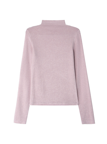 Majica s visokim ovratnikom od Tencel-vuna smjese, color-block uzorak, dugi rukavi, pleteni