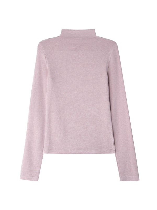 Majica s visokim ovratnikom od Tencel-vuna smjese, color-block uzorak, dugi rukavi, pleteni