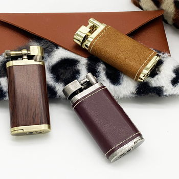 SK60 kožna futrola za zapaljač, višefunkcijski zapaljivač za cigarete i lulu, nagnuti plamen, refillable butan, metalno kućište, s logotipom