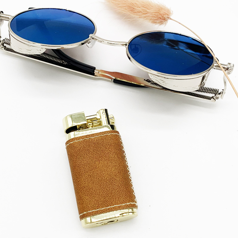 SK60 kožna futrola za zapaljač, višefunkcijski zapaljivač za cigarete i lulu, nagnuti plamen, refillable butan, metalno kućište, s logotipom