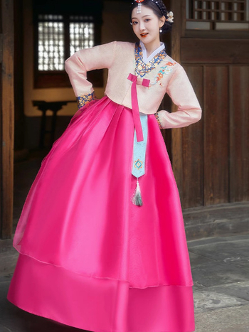 Hanbok kostim set za ženski folklorni ples, poliester materijal, jesen 2023