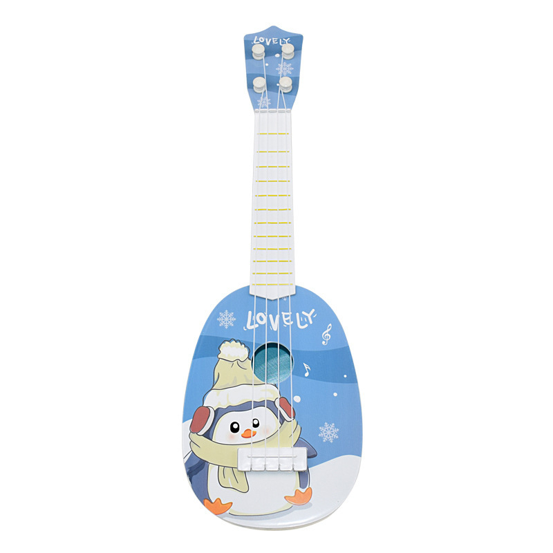 Dječja ukulele – mini četverostruna plastična igračka, marka UNE LUCIOLE, pogodna za uzrast 7–14 godina