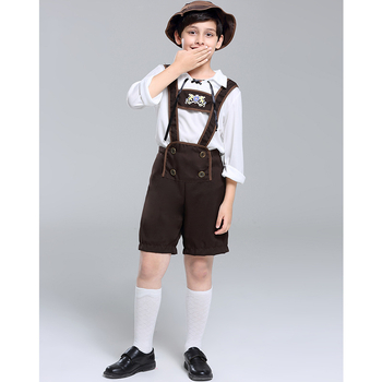 Dječji kostim za Oktoberfest — njemački alpski folklorni stil, tkanina od poliestera, 70% poliester, za scenske nastupe/plesne nastupe, uzrast 3–8 godina, sigurnosna razina B