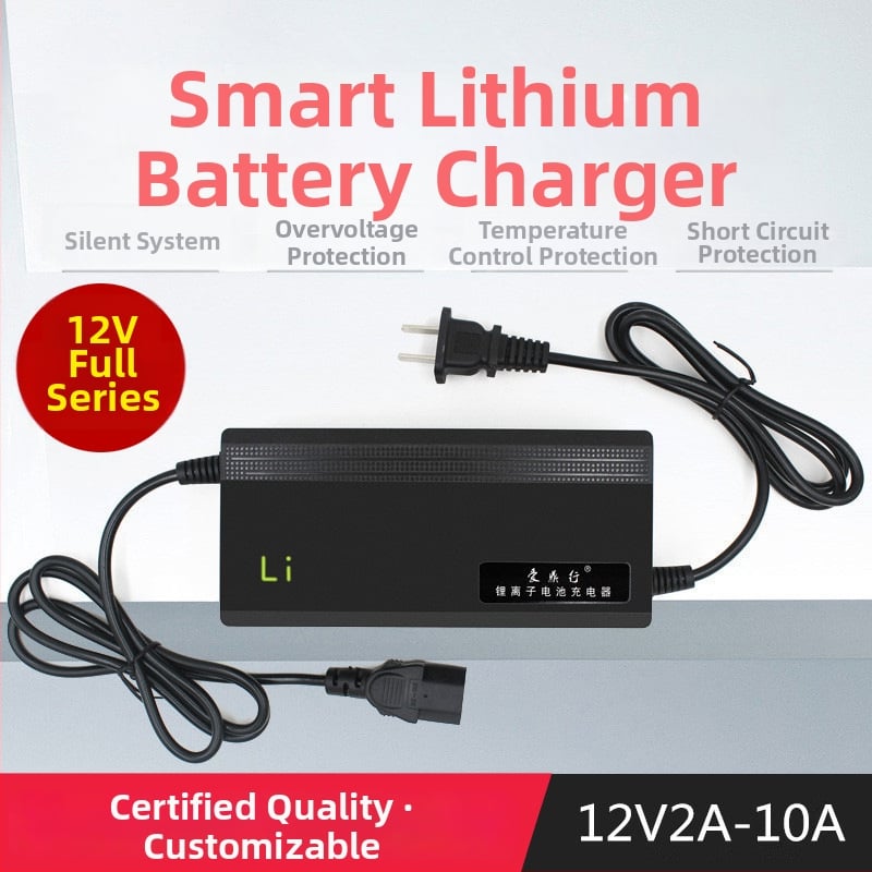 12V Li-ion punjač za balansiranje vozila – pametni punjač, izlazi 12.6V/14.6V/16.8V, struja punjenja 2–10A, ulaz 110–240V AC