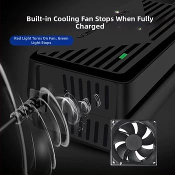 Punjač litijskog ion baterije s ventilatorom za hlađenje, za 18650 Li-ion bateriju, 12.6V 3A, ulaz AC 100-240V