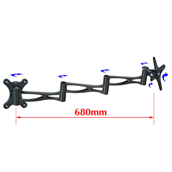 Suport de perete pentru monitor, din aliaj de aluminiu, rotativ și telescopic, cu trei brațe, capacitate 5-10 kg
