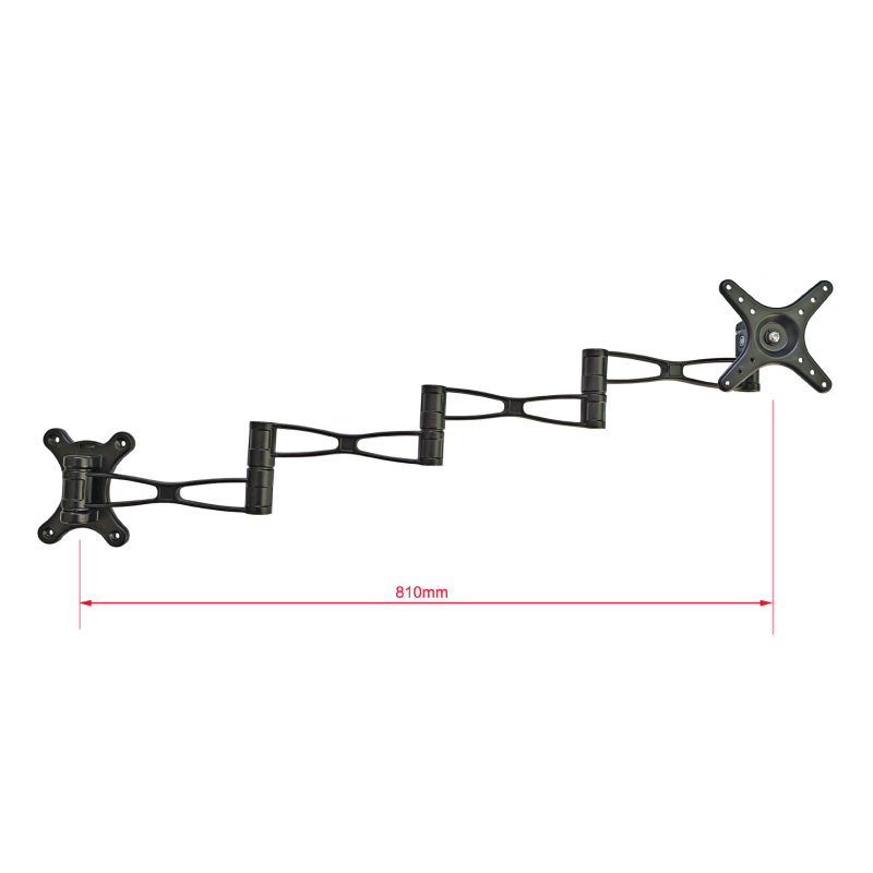 Suport de perete pentru monitor, din aliaj de aluminiu, rotativ și telescopic, cu trei brațe, capacitate 5-10 kg