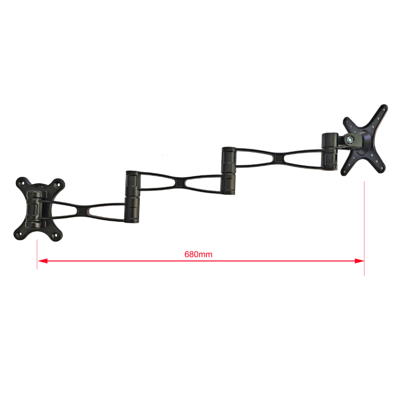 Suport de perete pentru monitor, din aliaj de aluminiu, rotativ și telescopic, cu trei brațe, capacitate 5-10 kg