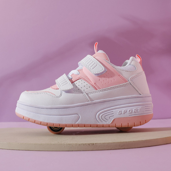 Dječje sportske tenisice s dvostrukim redom kotača, inline skating stil, model 668