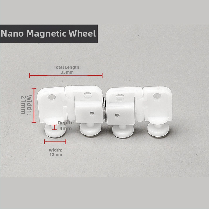 Magnetická koliesko k závesovej koľajnici z nehrdzavejúcej ocele, vhodná pre rovné aj zakrivené koľajnice, moderný minimalistický dizajn