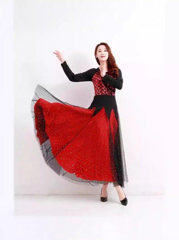 Haljina za ballroom ples Incarnation, ženski model, Milk Silk, 95% poliester, Zima 2024