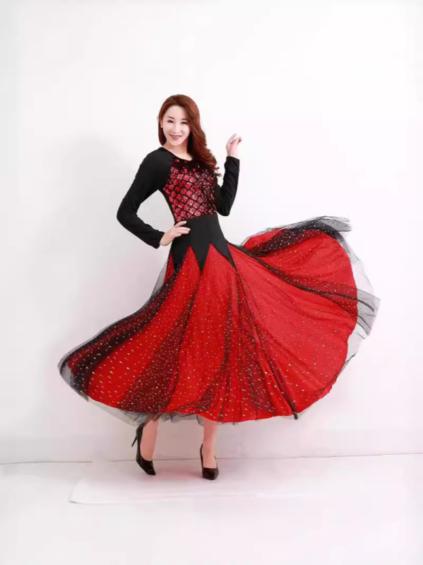 Haljina za ballroom ples Incarnation, ženski model, Milk Silk, 95% poliester, Zima 2024