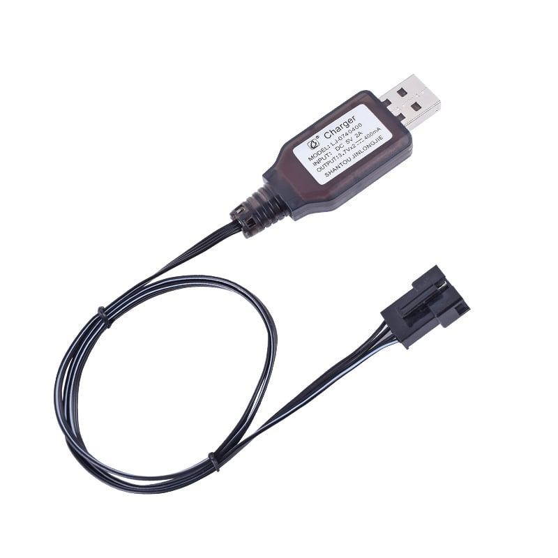 SM4P reverzni punjač za Li‑ion bateriju 7.4V (2S), 4‑pin, USB kabel, ulaz DC5V