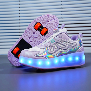 Fire fruit τετρατροχικές ρόλερ παπούτσια για κορίτσια, PU τροχοί, σχεδίαση με διπλούς τροχούς, παπούτσια περιπάτου