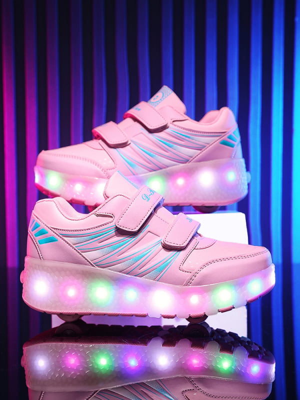 Heelys za djecu s dvostrukim kotačima, USB punjenje i osvijetljeni PU kotači