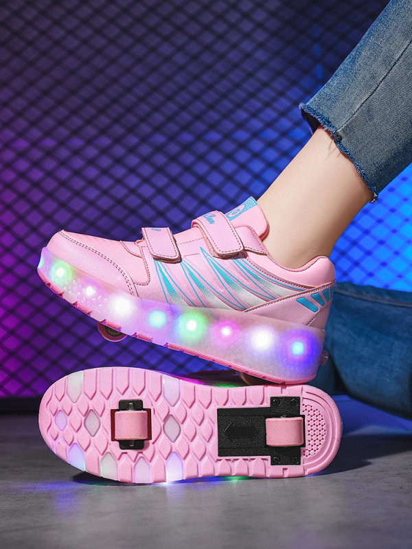 Heelys za djecu s dvostrukim kotačima, USB punjenje i osvijetljeni PU kotači
