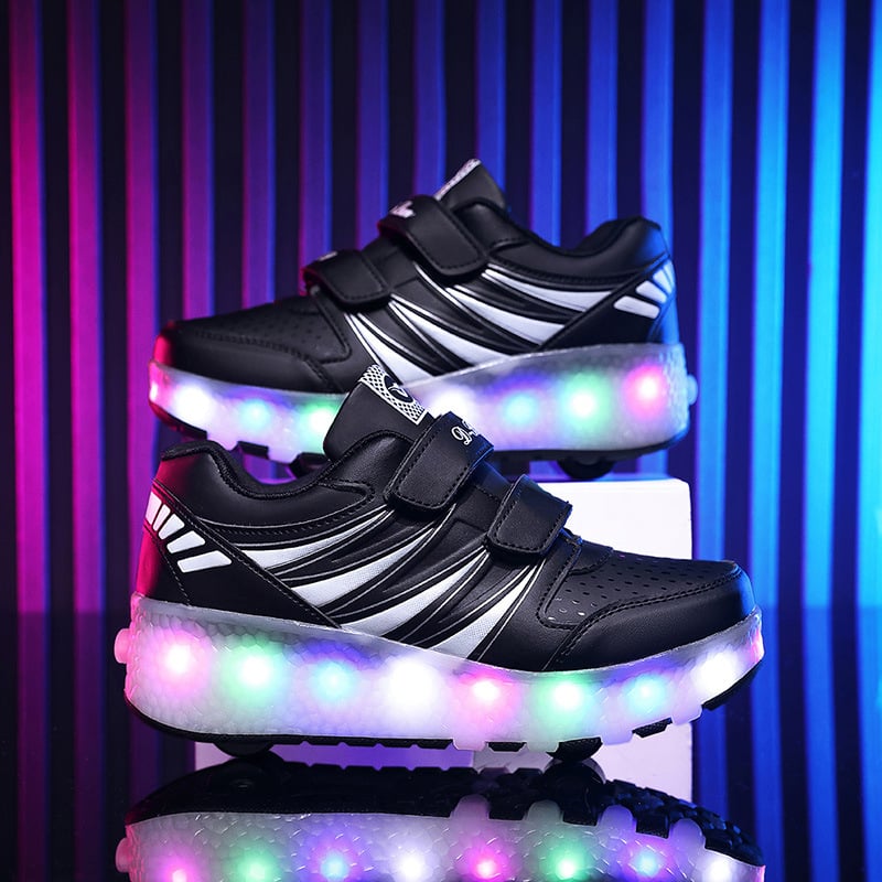 Heelys za djecu s dvostrukim kotačima, USB punjenje i osvijetljeni PU kotači