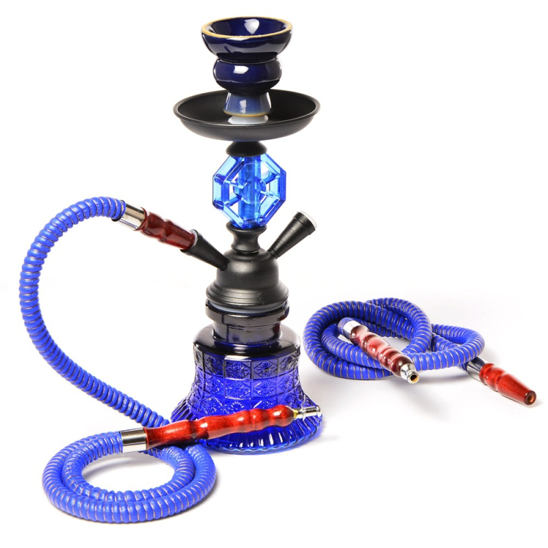 Hookah készlet dupla üvegcsővel, Cesar 019-mz729, szélálló, modern minimalist stílus