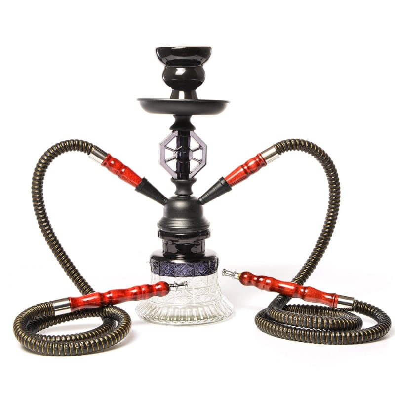 Hookah készlet dupla üvegcsővel, Cesar 019-mz729, szélálló, modern minimalist stílus