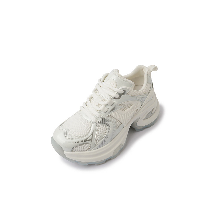 Női Dad Shoes stílusú sportcipő, hálós felsőrész, 6 cm vastag talp, lélegző, vízálló, csúszásmentes talp