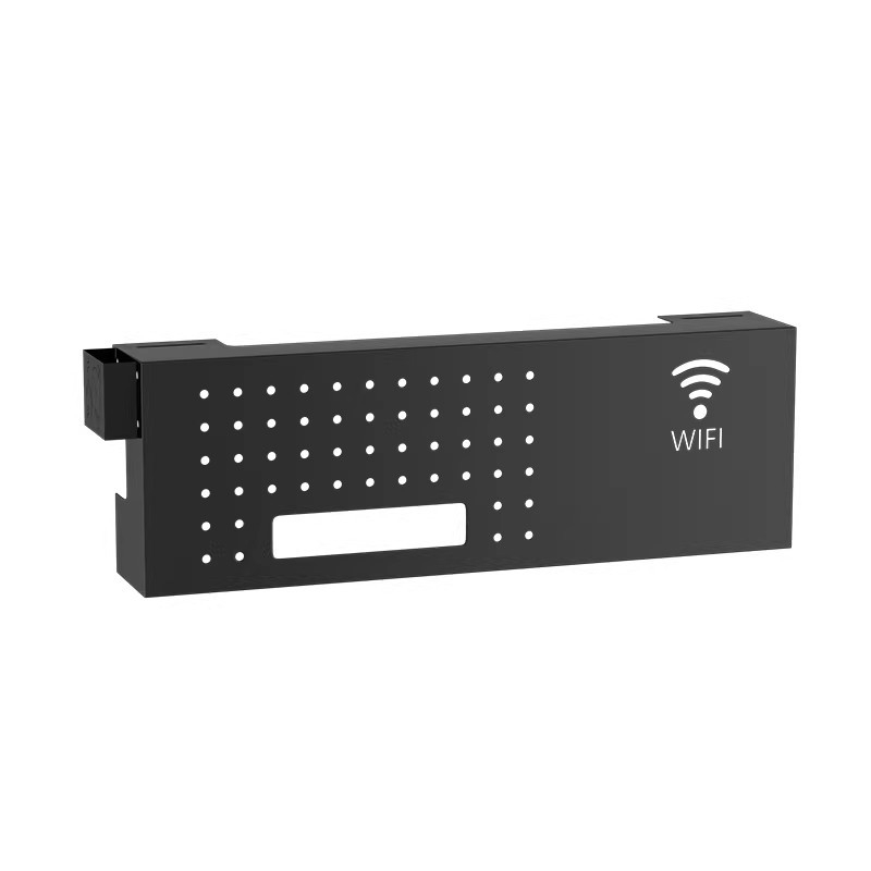 WiFi Router tároló doboz kábelkezeléssel — falra szerelt, fém, 1 réteg