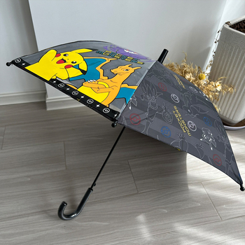 Παιδική αυτόματη ομπρέλα με μακρύ χερούλι, καρτούν στυλ, 12 ράβδοι από ίνες γυαλιού, ιαπωνικού στυλ