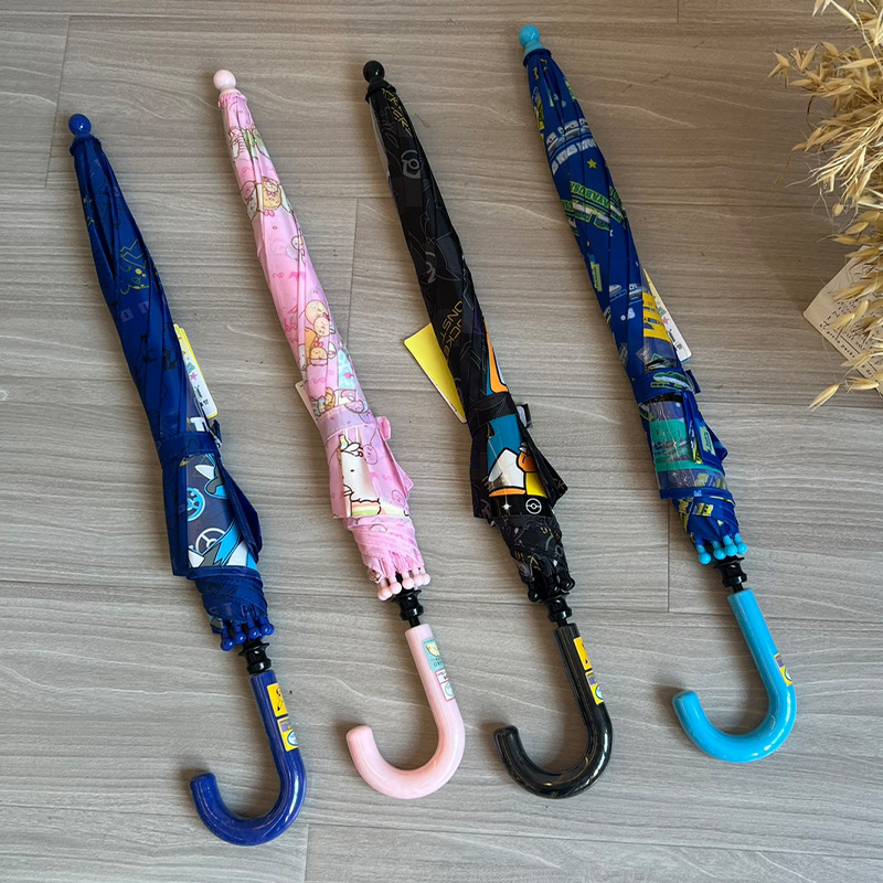 Παιδική αυτόματη ομπρέλα με μακρύ χερούλι, καρτούν στυλ, 12 ράβδοι από ίνες γυαλιού, ιαπωνικού στυλ