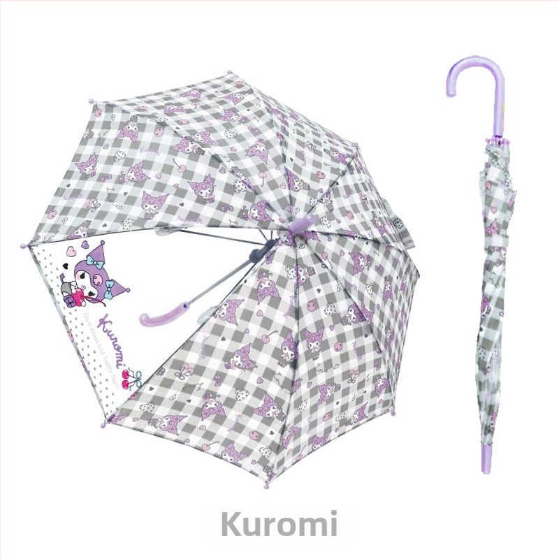 Παιδική αυτόματη ομπρέλα με μακρύ χερούλι, καρτούν στυλ, 12 ράβδοι από ίνες γυαλιού, ιαπωνικού στυλ