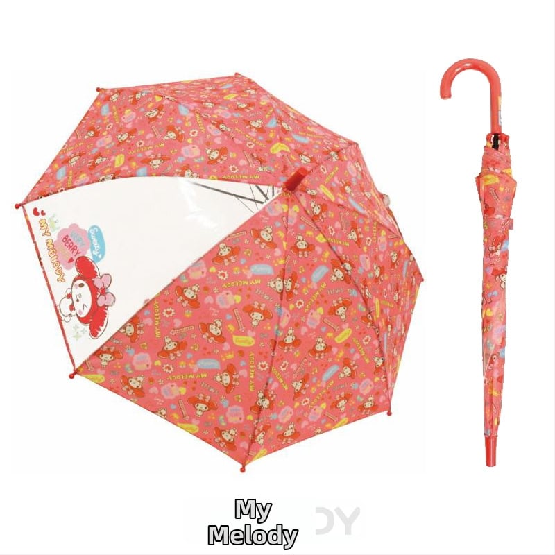 Παιδική αυτόματη ομπρέλα με μακρύ χερούλι, καρτούν στυλ, 12 ράβδοι από ίνες γυαλιού, ιαπωνικού στυλ