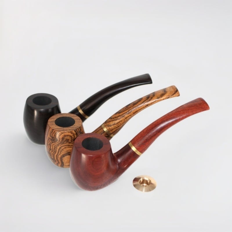 Pipă din lemn - lucrată manual, din lemn masiv, stil clasic cu filtru, personalizabilă