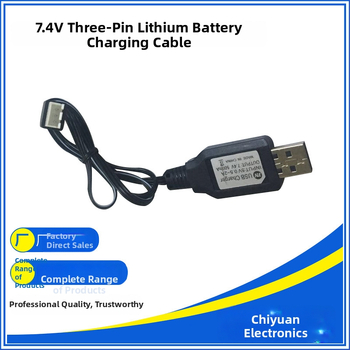 XH-3P USB töltőkábel 7.4V Li-ion akkumulátorhoz töltésvédelmi és automatikus kikapcsolás funkcióval (Bemenet: 5V-1-2A; Kimenet: 7.4V 800mA; ROHS)