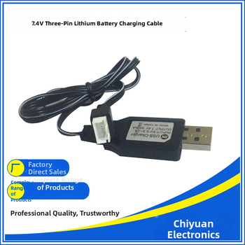 XH-3P USB töltőkábel 7.4V Li-ion akkumulátorhoz töltésvédelmi és automatikus kikapcsolás funkcióval (Bemenet: 5V-1-2A; Kimenet: 7.4V 800mA; ROHS)