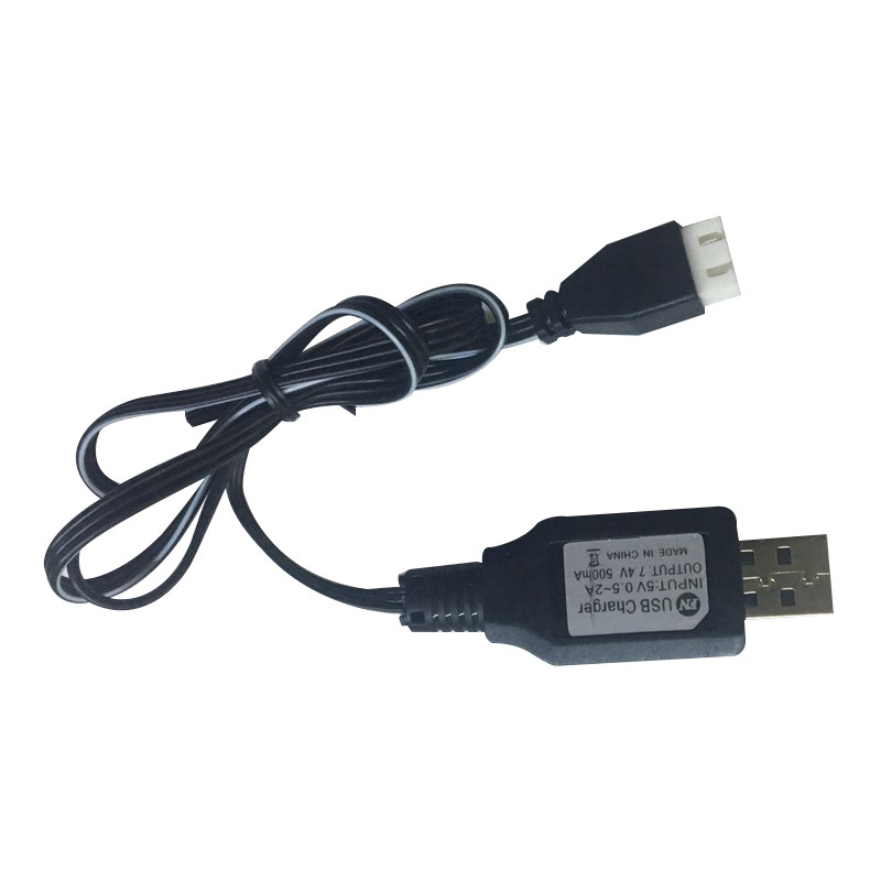 XH-3P USB töltőkábel 7.4V Li-ion akkumulátorhoz töltésvédelmi és automatikus kikapcsolás funkcióval (Bemenet: 5V-1-2A; Kimenet: 7.4V 800mA; ROHS)