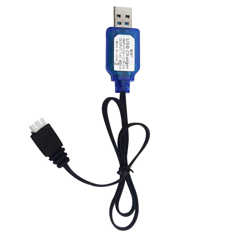 XH-3P USB töltőkábel 7.4V Li-ion akkumulátorhoz töltésvédelmi és automatikus kikapcsolás funkcióval (Bemenet: 5V-1-2A; Kimenet: 7.4V 800mA; ROHS)