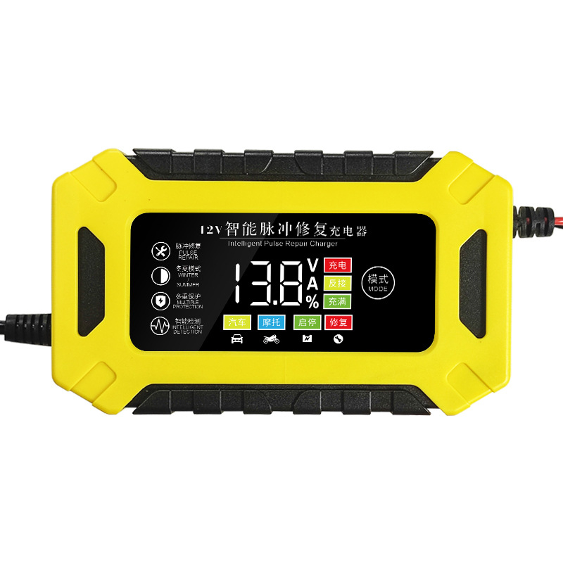 Punjač baterija za motocikle s olovno-kiselinskom baterijom, 12V 3A/6A, pametni prekidač, digitalni prikaz, ulaz 90–240V