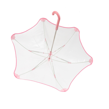 Umbrelă automată pentru copii, cadru din fibre, 6 spițe, țesătură POE transparentă