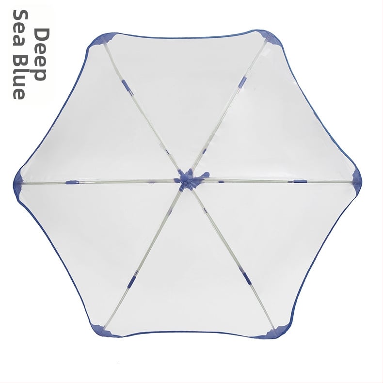 Umbrelă automată pentru copii, cadru din fibre, 6 spițe, țesătură POE transparentă