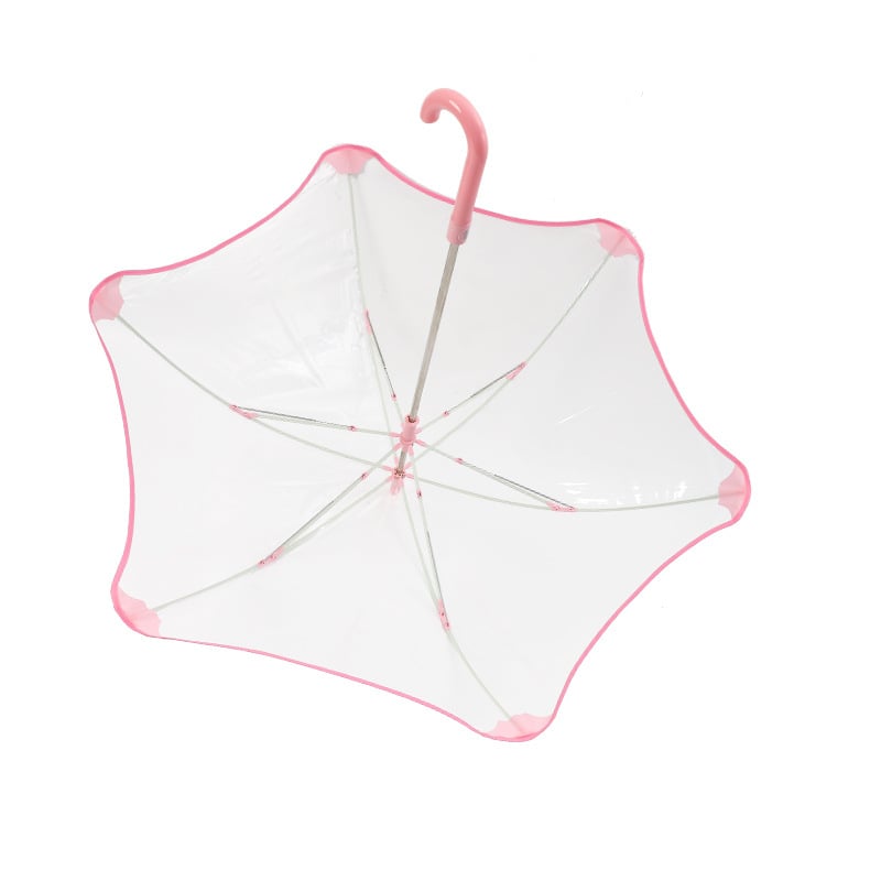 Umbrelă automată pentru copii, cadru din fibre, 6 spițe, țesătură POE transparentă
