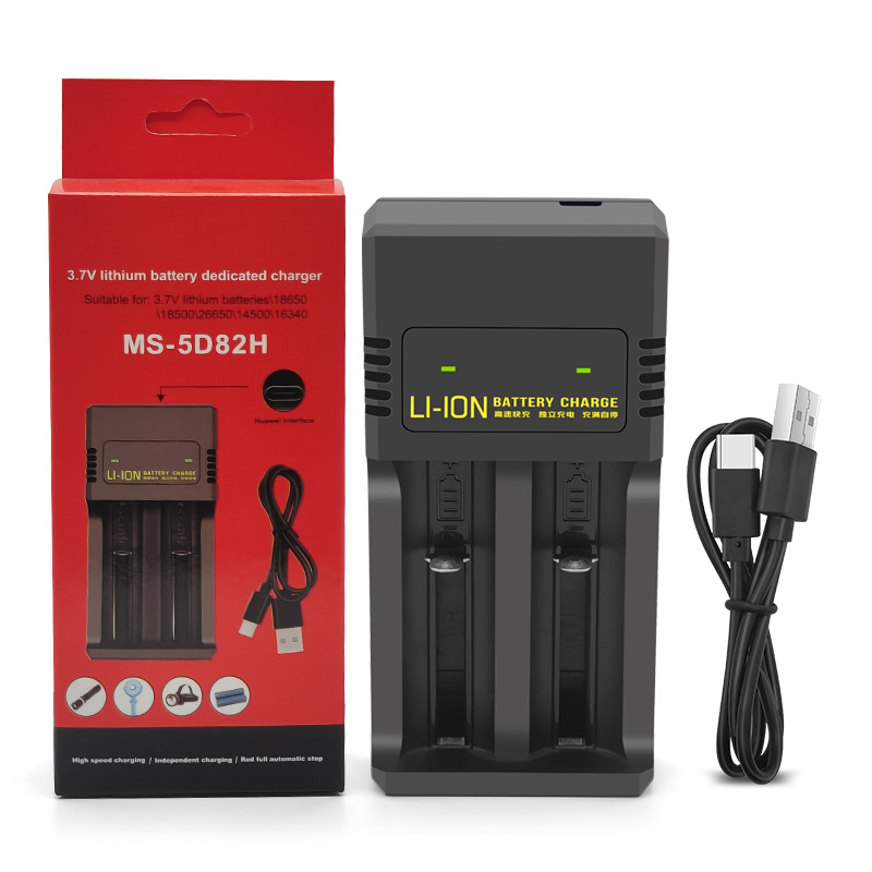 Punjač litijevih baterija s dvostrukim utora, USB i Type-C sučelje (ulaz 5V, izlaz 4.2V 1A)
