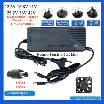 Încărcător pentru baterii Li-ion pentru bormașină, 12.6V DC 5A, intrare 100-240V AC