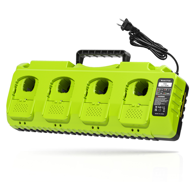 Punjač baterija za Ryobi 18V Li‑ion s USB-om, ulaz 100–240 V AC, izlaz 21 V DC 13,6 A
