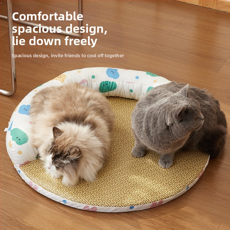 Свалящо се и изпираемо котешко гнездо-легло, четирисезонно охлаждащо, полиестерно влакно