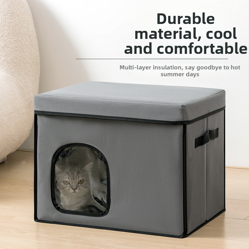 PETFIELD сгъваема външна котешка къща — Oxford плат, дебела PP дъска и PEVA, влагоустойчива