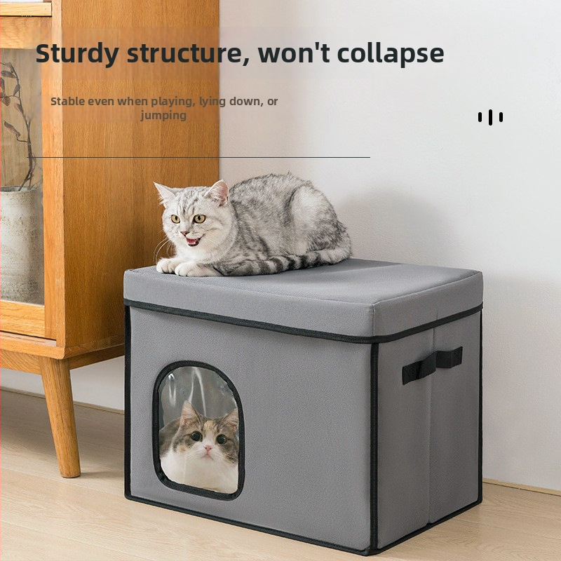 PETFIELD сгъваема външна котешка къща — Oxford плат, дебела PP дъска и PEVA, влагоустойчива