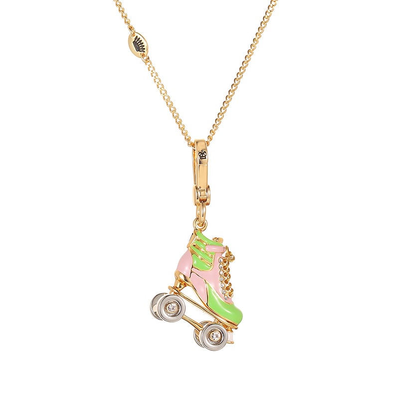 Колиета с подвижен медальон с кънки, карикатурен стил, свеж и сладък (Материал: сплав; Бранд: boshuolin juicy; Стил: Cartoon; Стилова класификация: свеж и сладък; Вид: Колие)