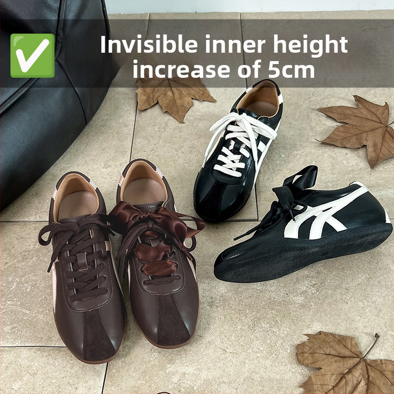 Adidași damă cu toc intern ascuns 3-5 cm, piele intoarsă, șireturi, talpă din cauciuc