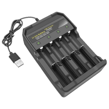 Četveroslotni USB punjač za 18650 Li-ion baterije, pametni punjač, ulaz 5V, izlaz 4.2V 2A, RoHS